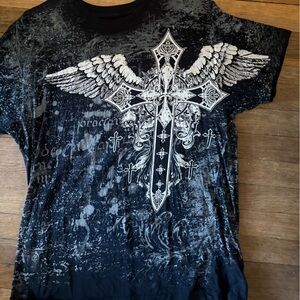 Konflic USA Black and White Cross Graphic Tee